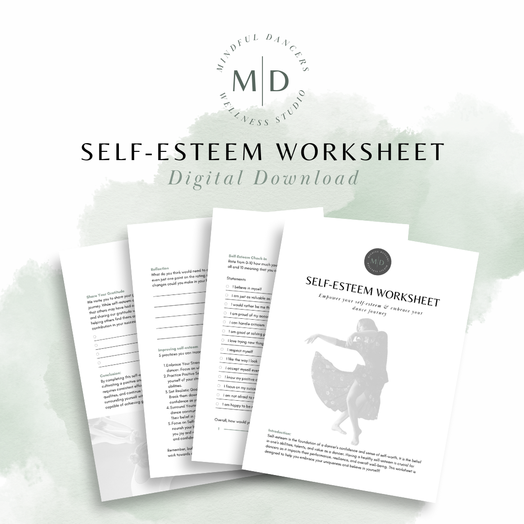 Self Esteem Worksheet Mindful Dancers