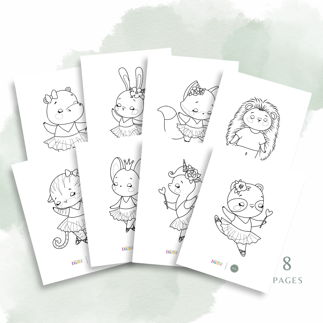 Mini Mindful Dancers Colouring Pages