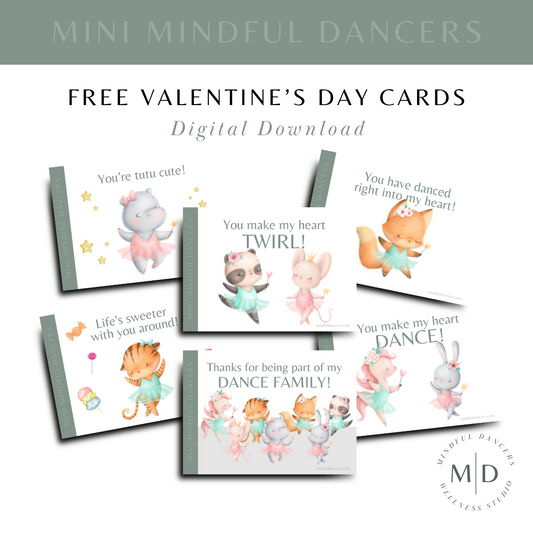 FREE Mini Mindful Dancers Valentine's Day Cards